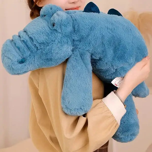 peluche crocodile bleu douce