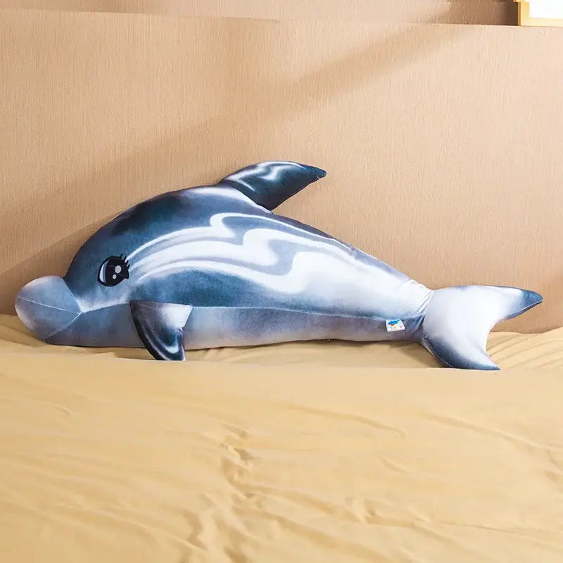 peluche dauphin grise