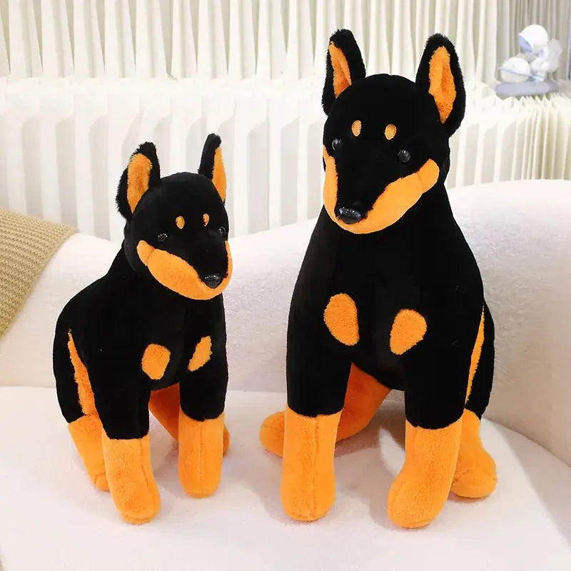 peluche doberman noir