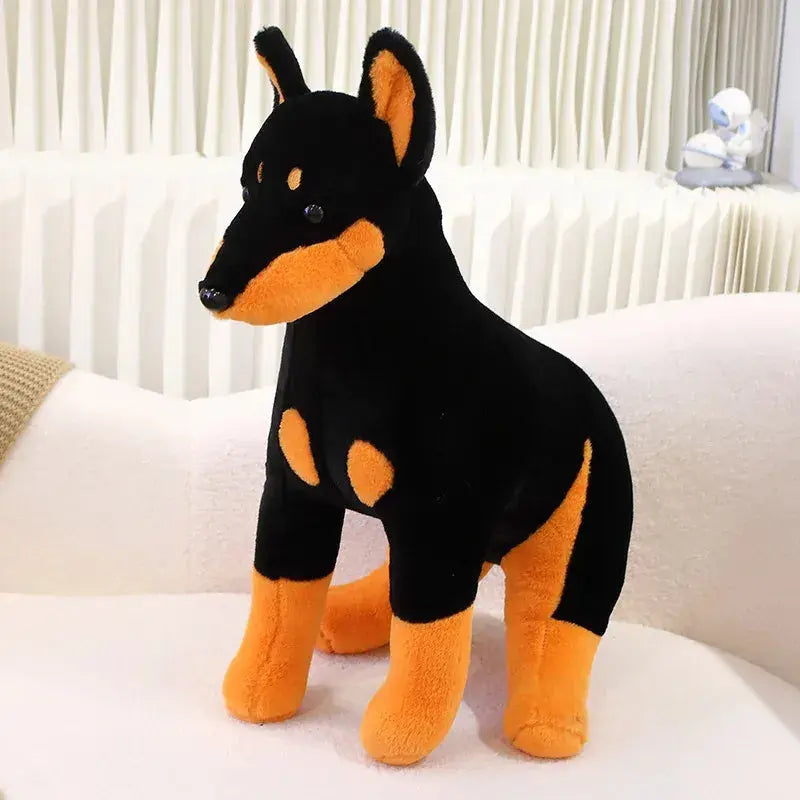 peluche doberman realiste