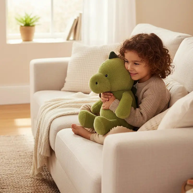 peluche doudou dinosaure vert