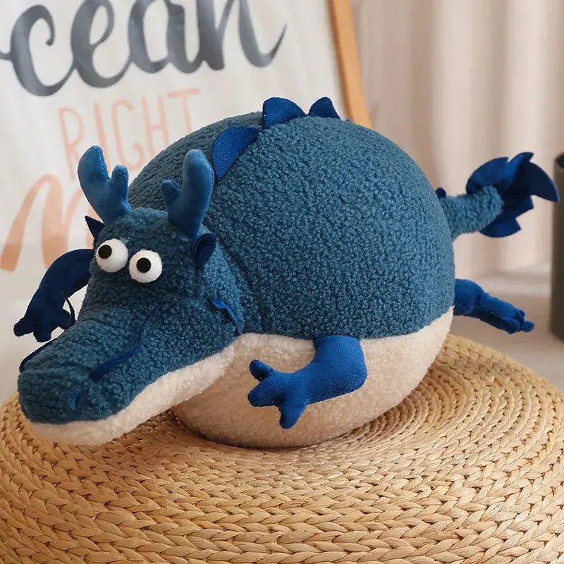 peluche dragon boule bleu