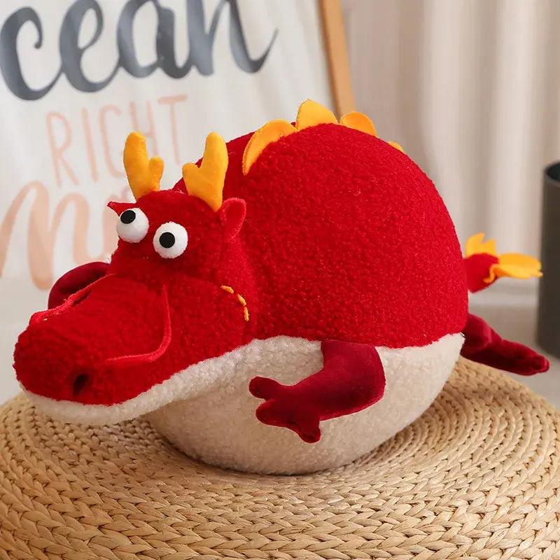 peluche dragon boule rouge