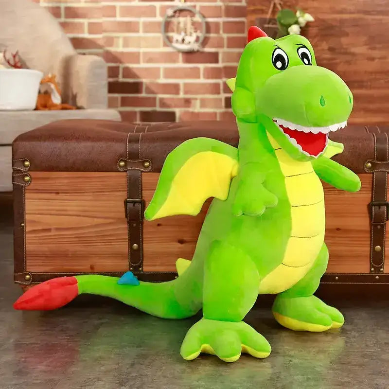 peluche dragon dinosaure vert