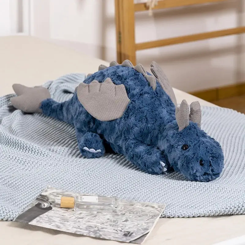 peluche dragon moelleux bleu