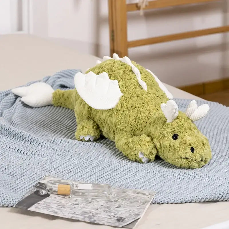 peluche dragon moelleux vert