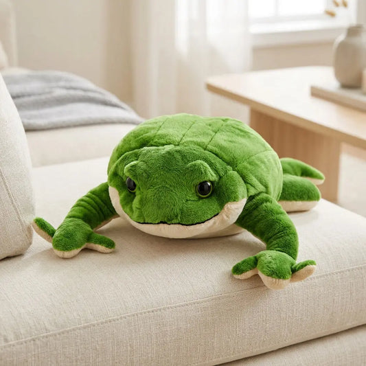 Green Frog weighted plush toy