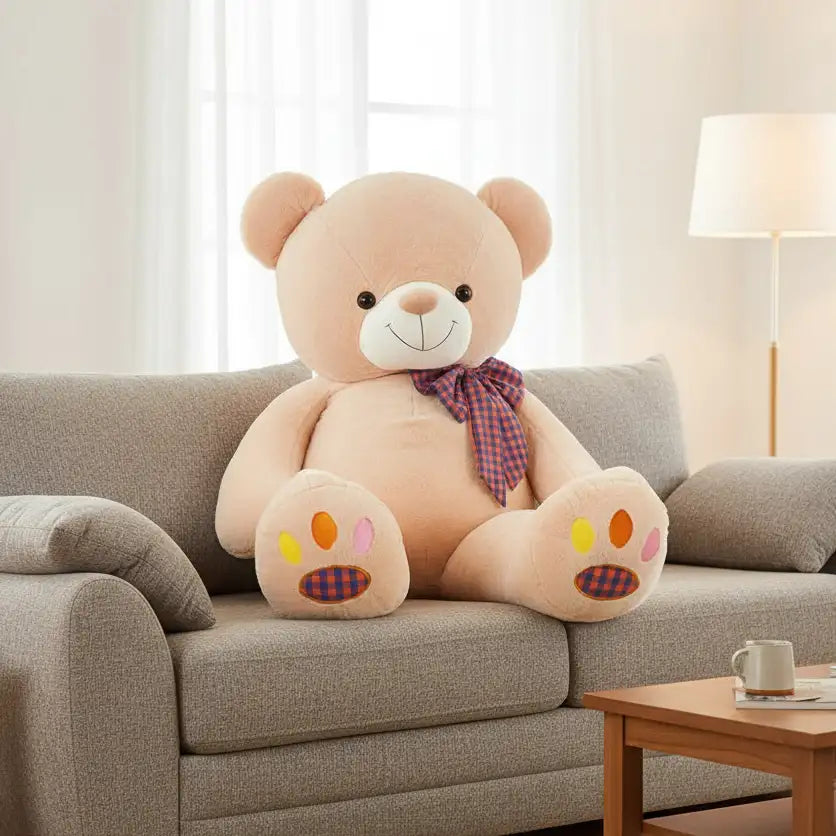 peluche gros nounours beige