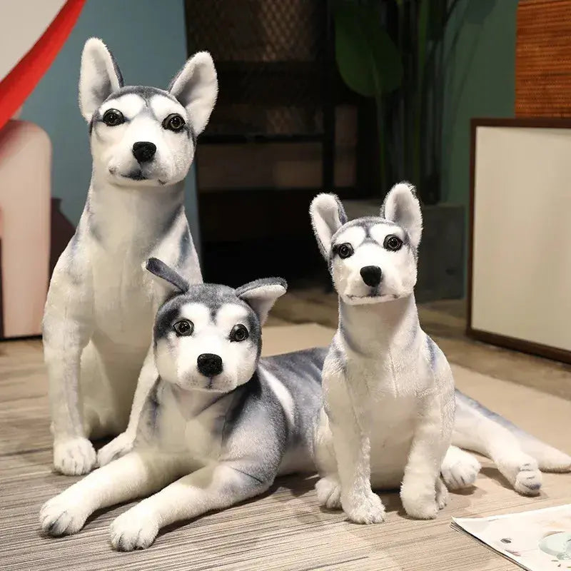 peluche husky gris