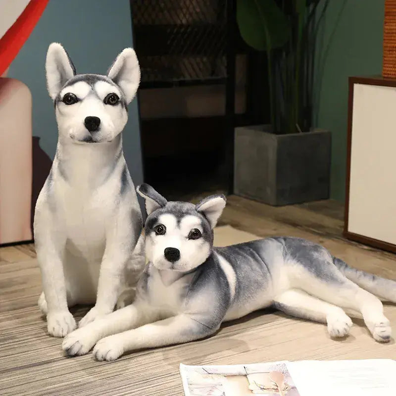 peluche husky realiste