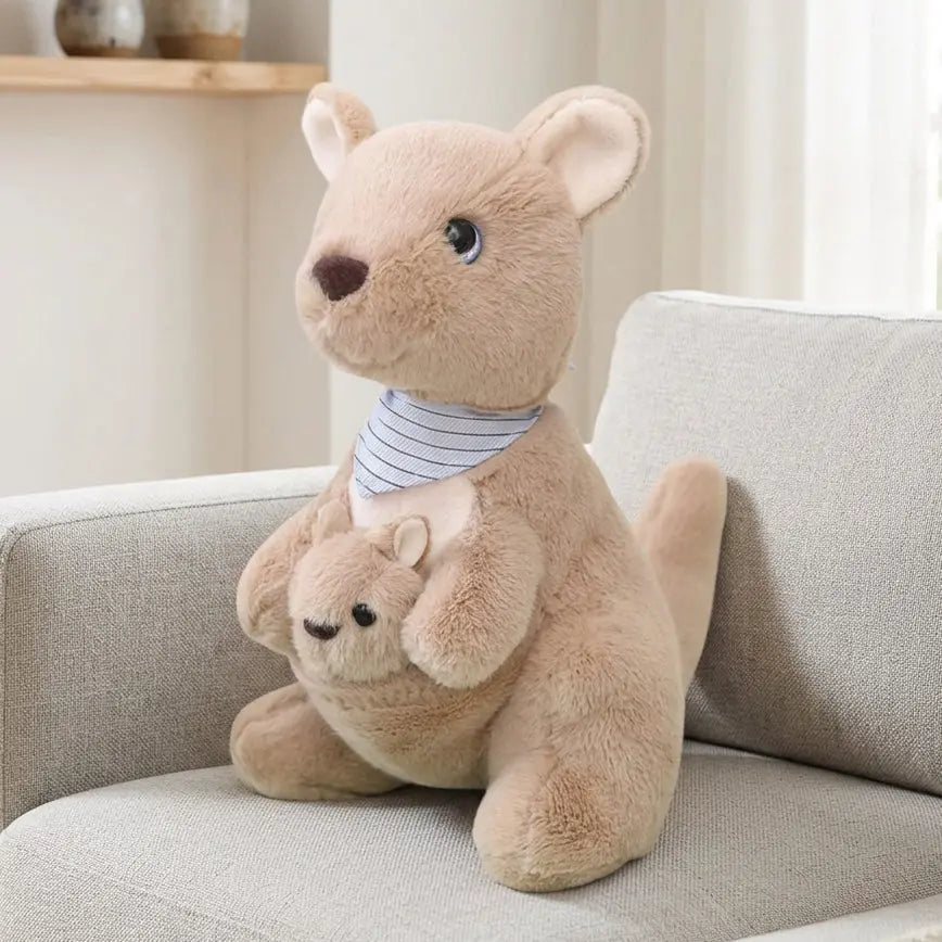 Kangaroo beige with son baby plush toy