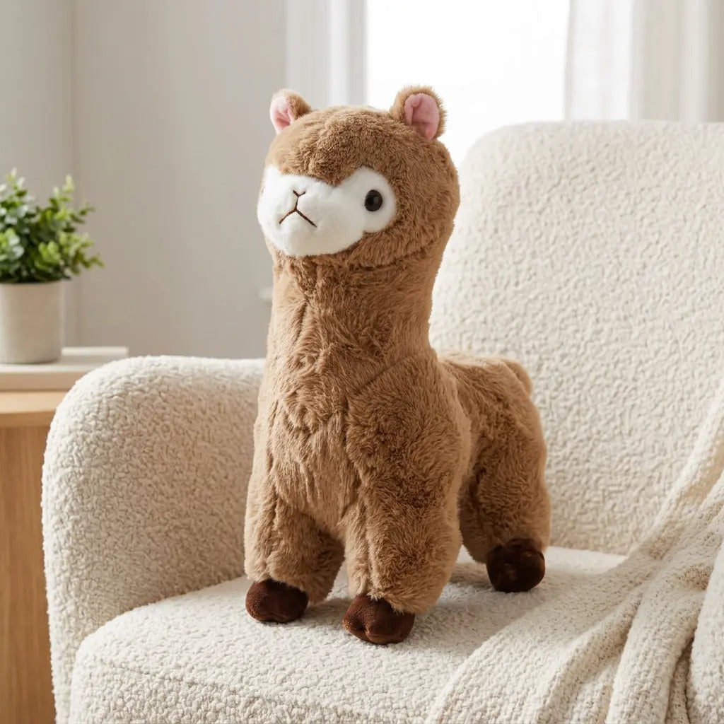 Alpaca beige au fur soft plush toy