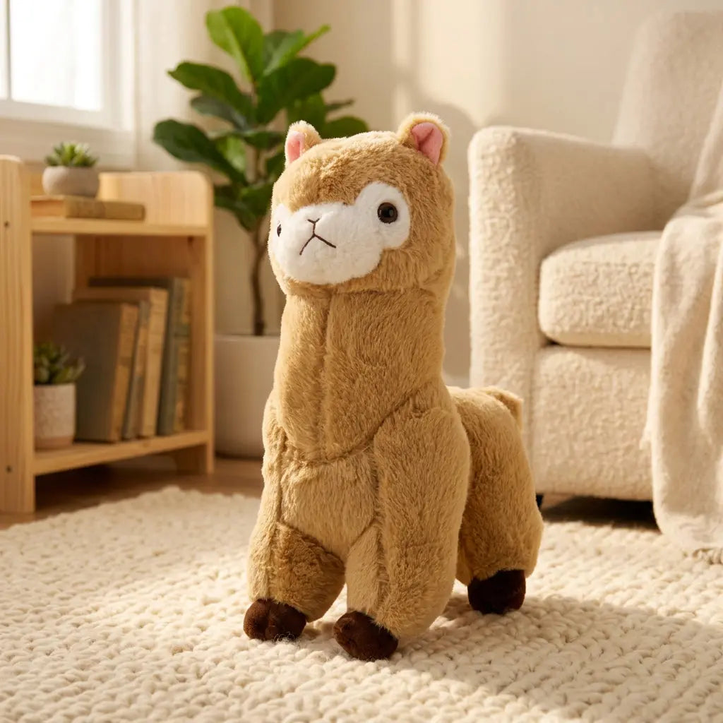 Alpaca cream au fur soft plush toy
