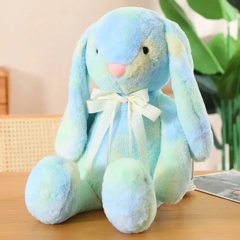 peluche lapin multicolore bleu