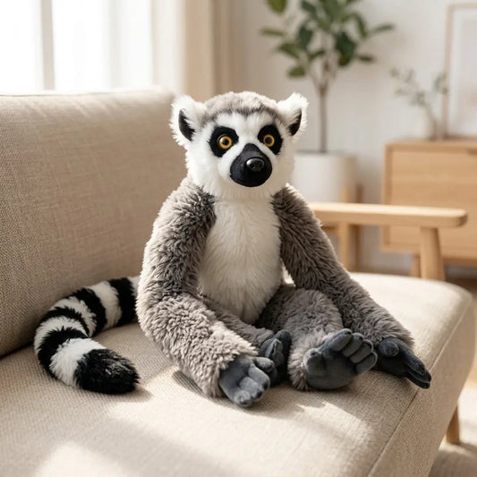 Lemur with paws hook-and-loop plush toy