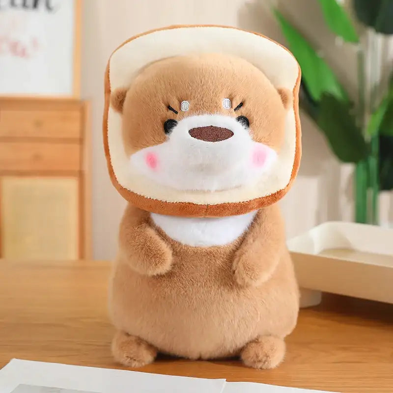 peluche loutre beige toast