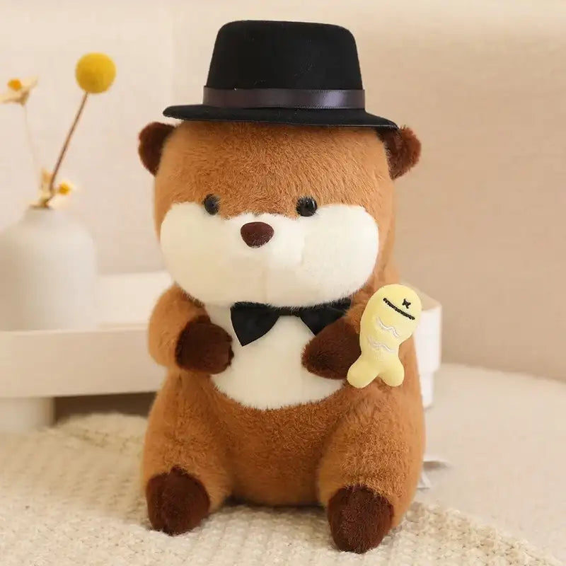 peluche loutre chapeau