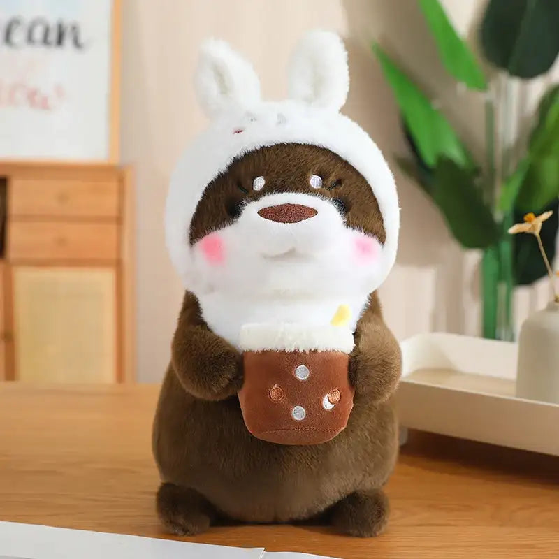 peluche loutre marron lapin