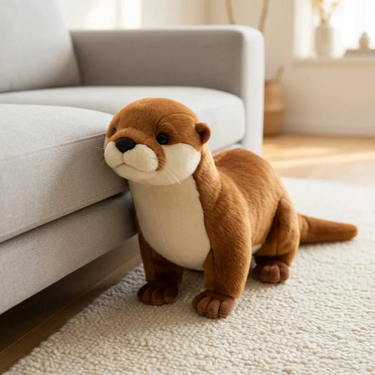 Brown Otter and white 50 cm plush toy