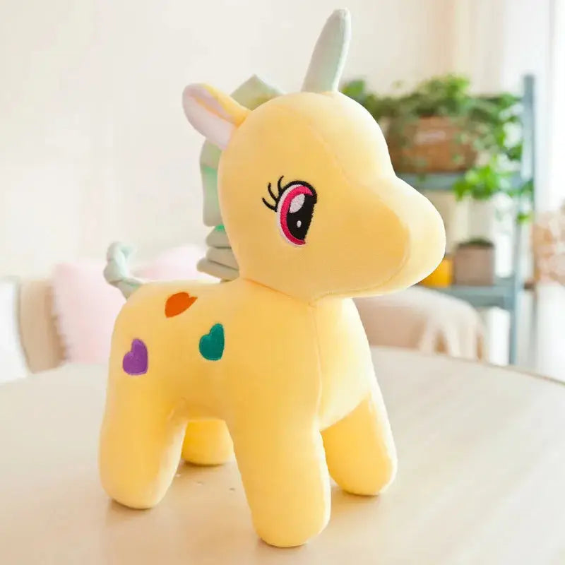 mini peluche licorne jaune