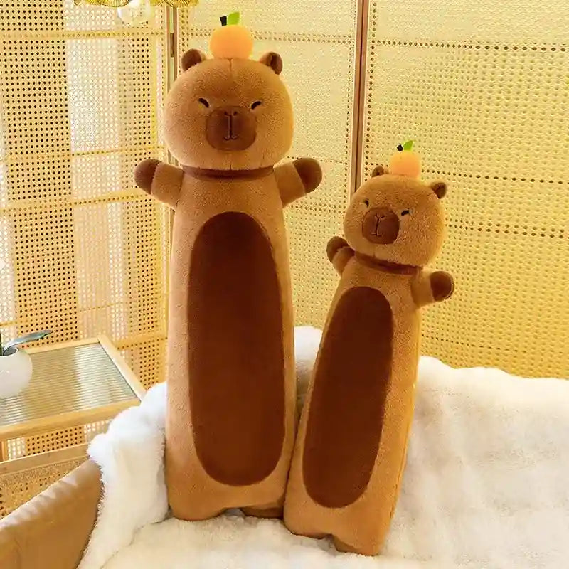 Capybara Plüschkissen 90 Cm – Riesiges, Weiches Kuscheltier In Braun, Perfekt Als Bettkissen, Dekoration Oder Geschenk Für Kinder Und Erwachsene