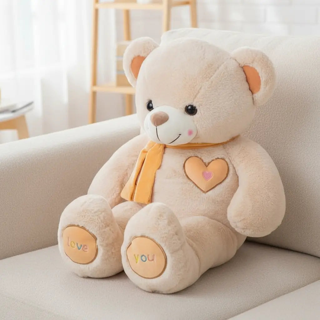 peluche ours beige doux