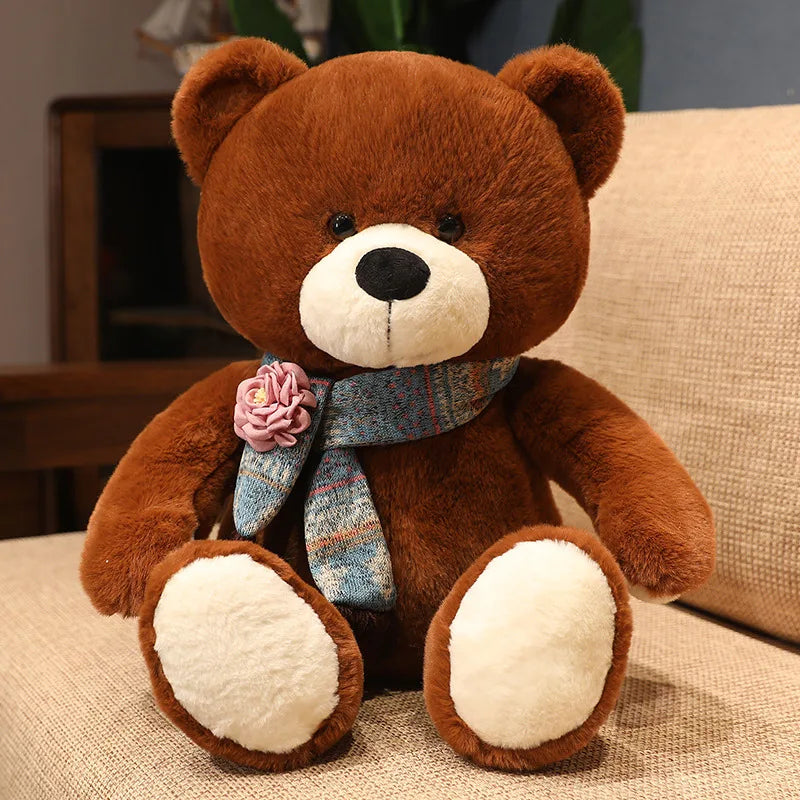 peluche ours frileux marron