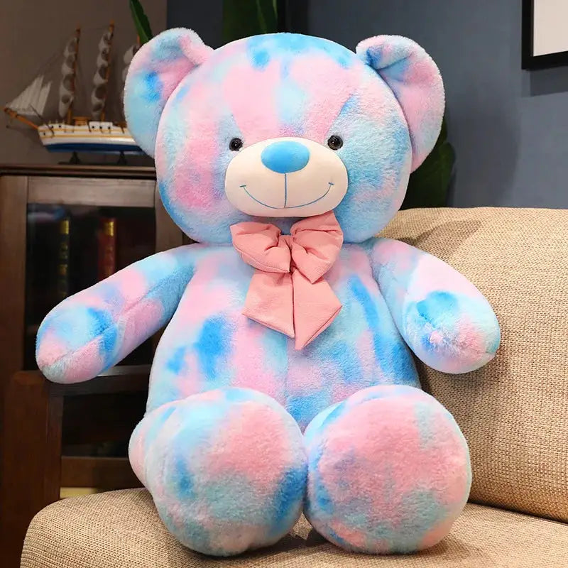 peluche ours multicolore bleu