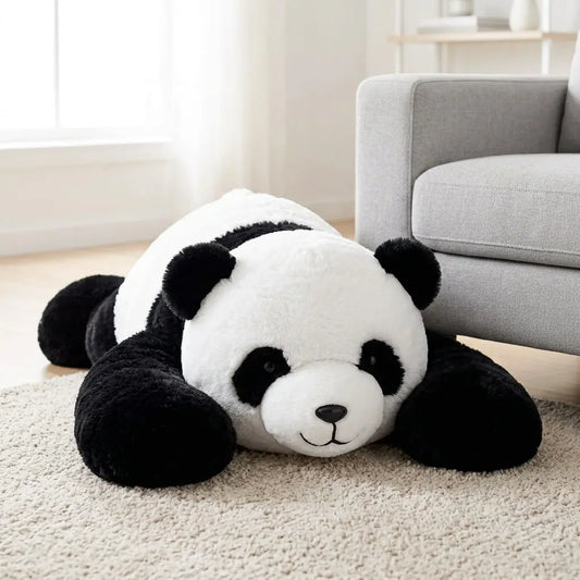 Black panda and white with long arms plush toy