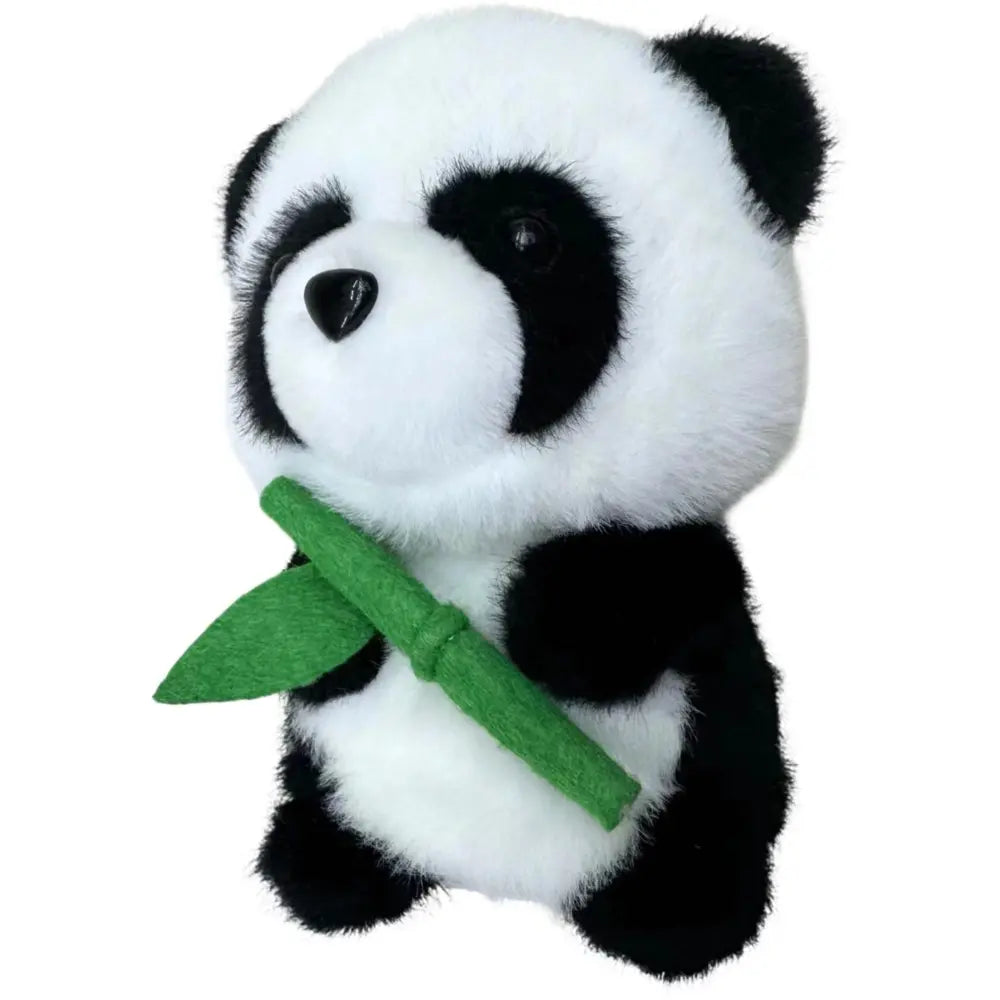 Peluche panda noir et blanc avec bambou