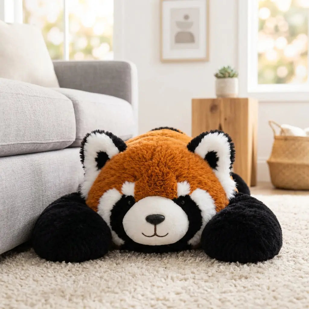 Peluche panda roux aux longs membres