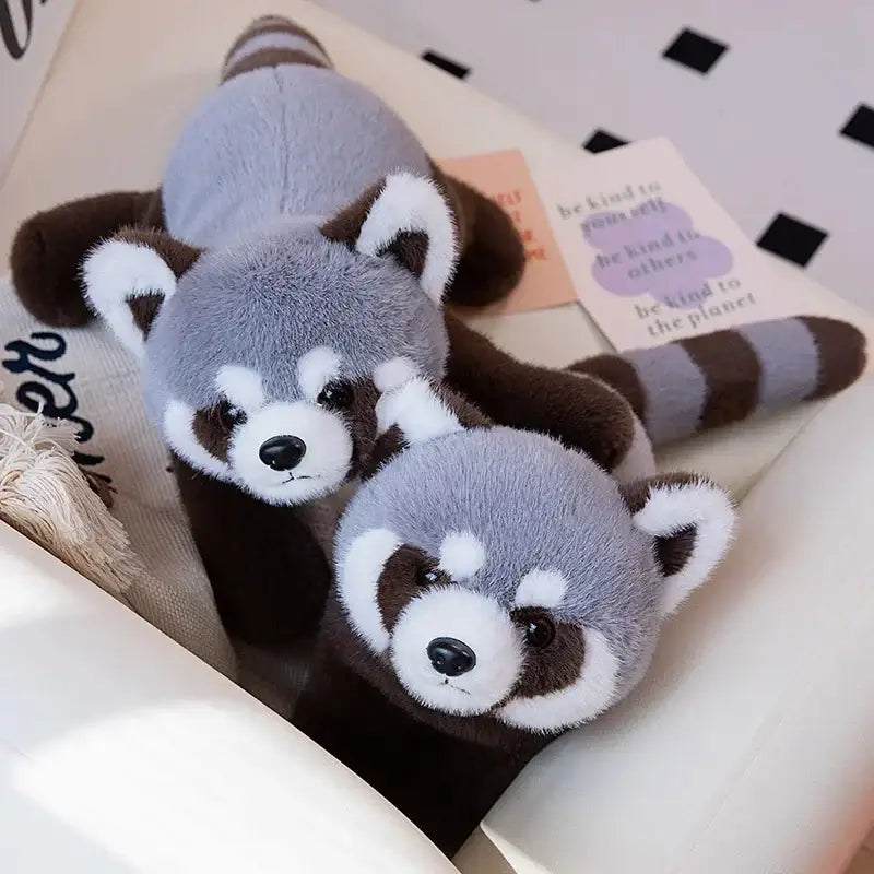 peluche panda roux gris