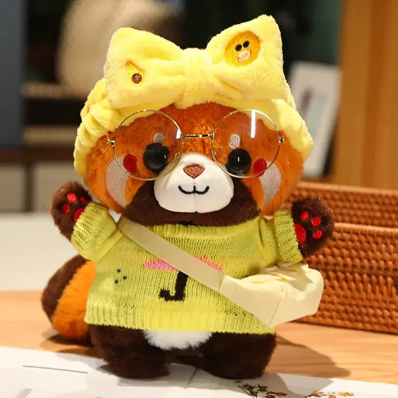 peluche panda roux kawaii jaune