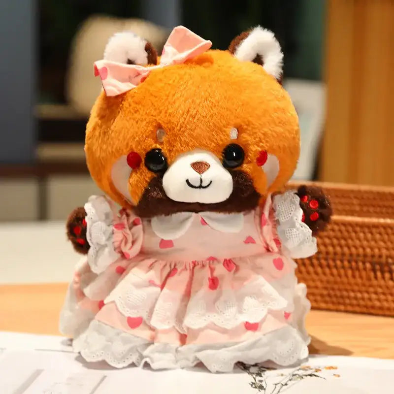 peluche panda roux kawaii rose