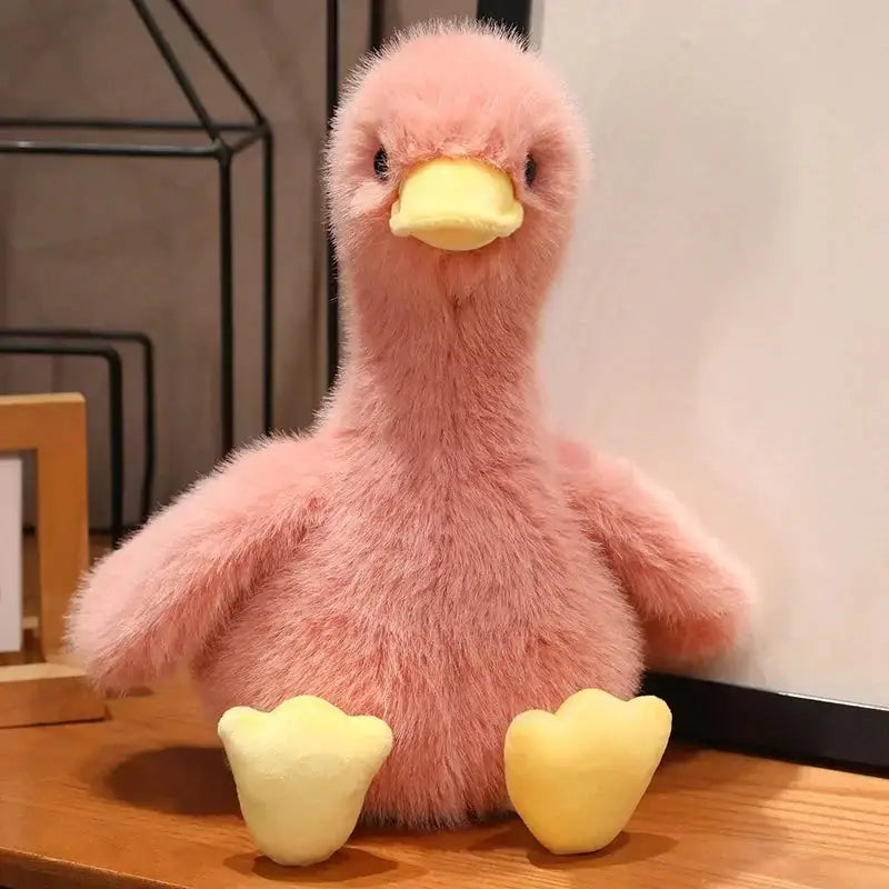 peluche petit canard rose