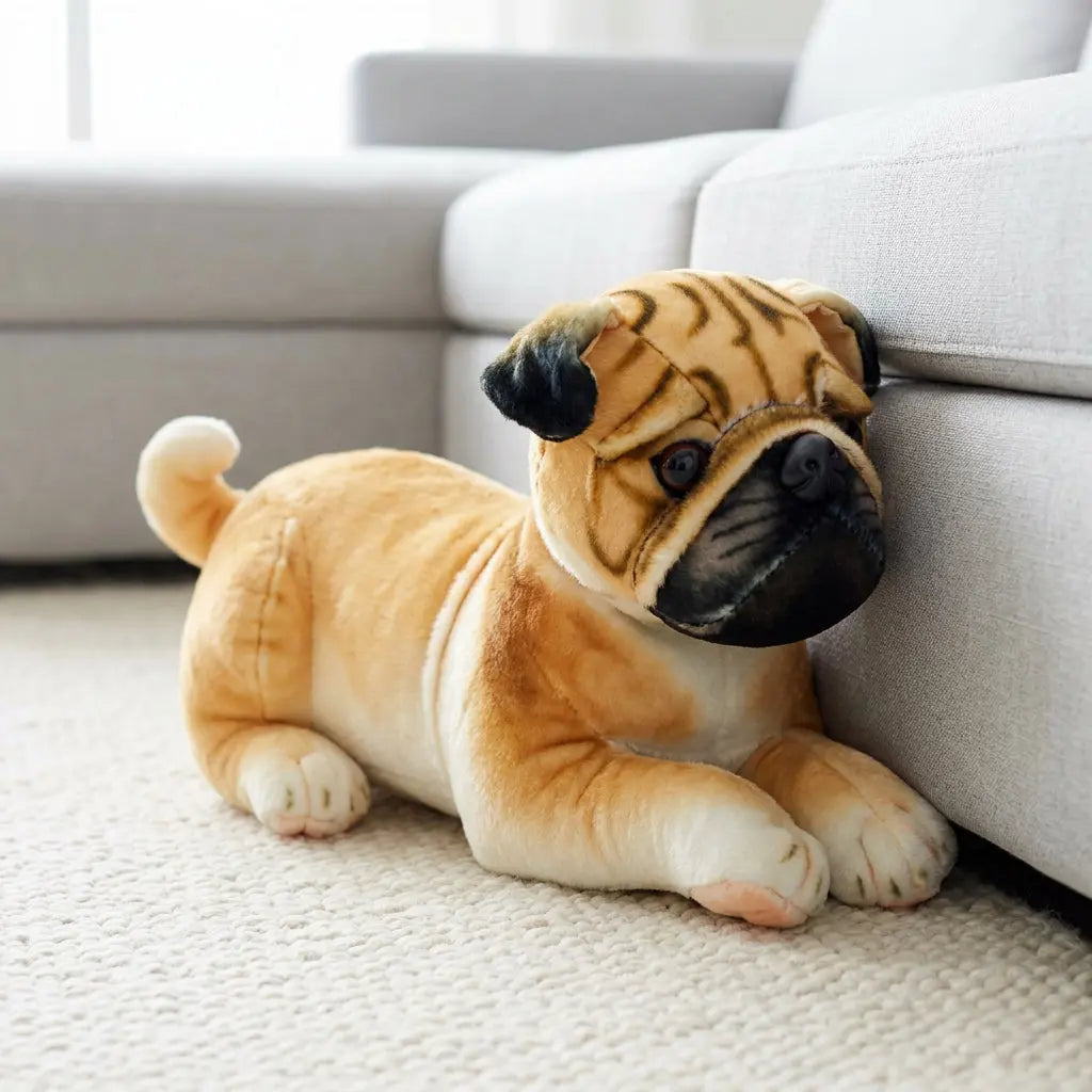 Beige Dog pug 25 cm plush toy