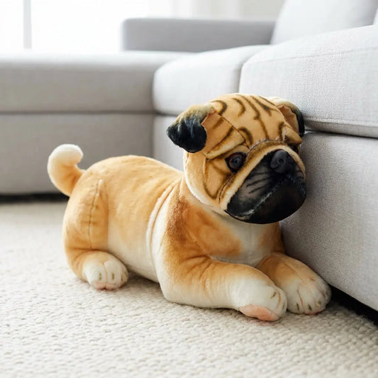 Beige Dog pug 25 cm plush toy