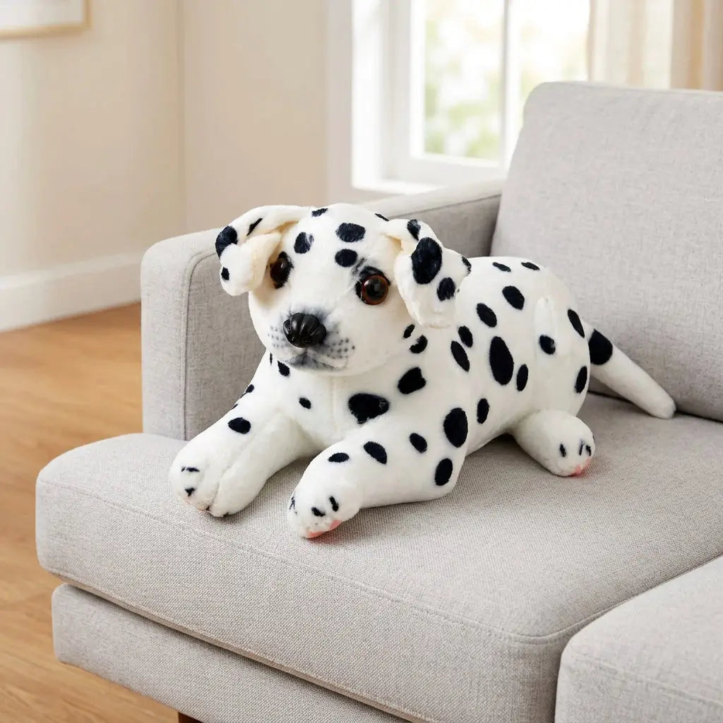 White Dalmatian with black spots plush toy