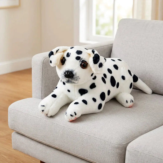 White Dalmatian with black spots plush toy