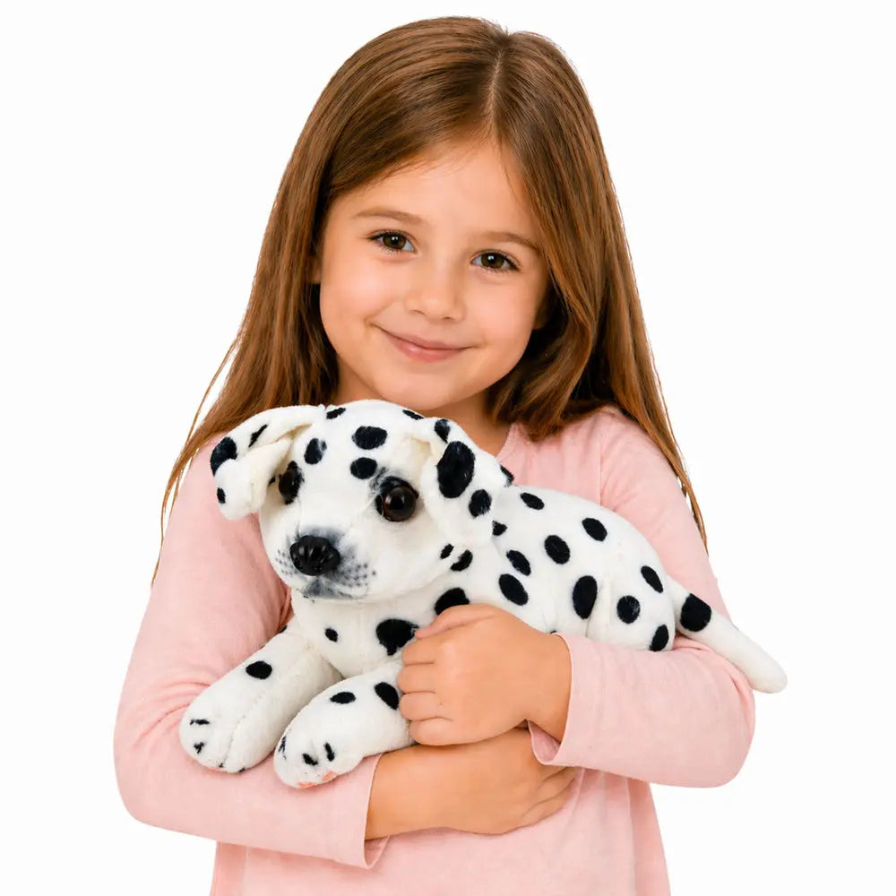 White Dalmatian with black spots plush toy