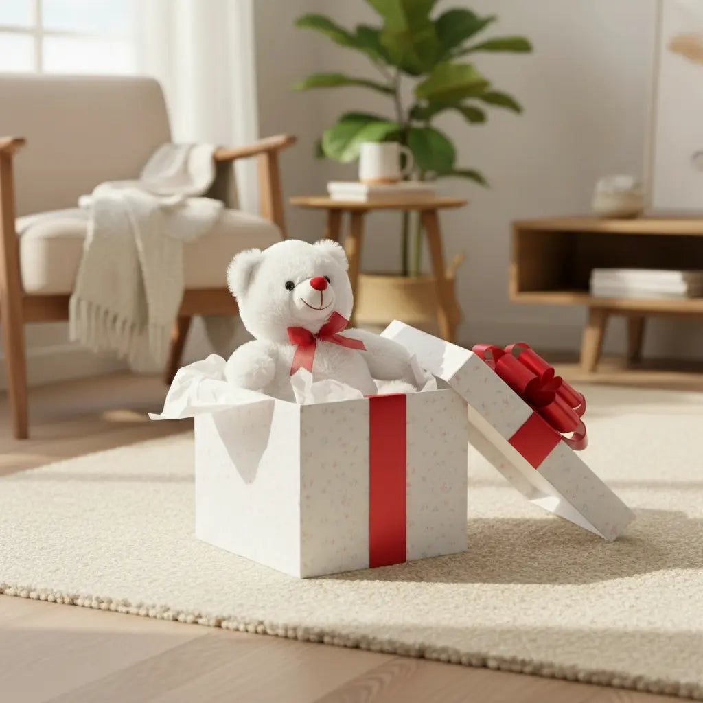 peluche petit ourson blanc