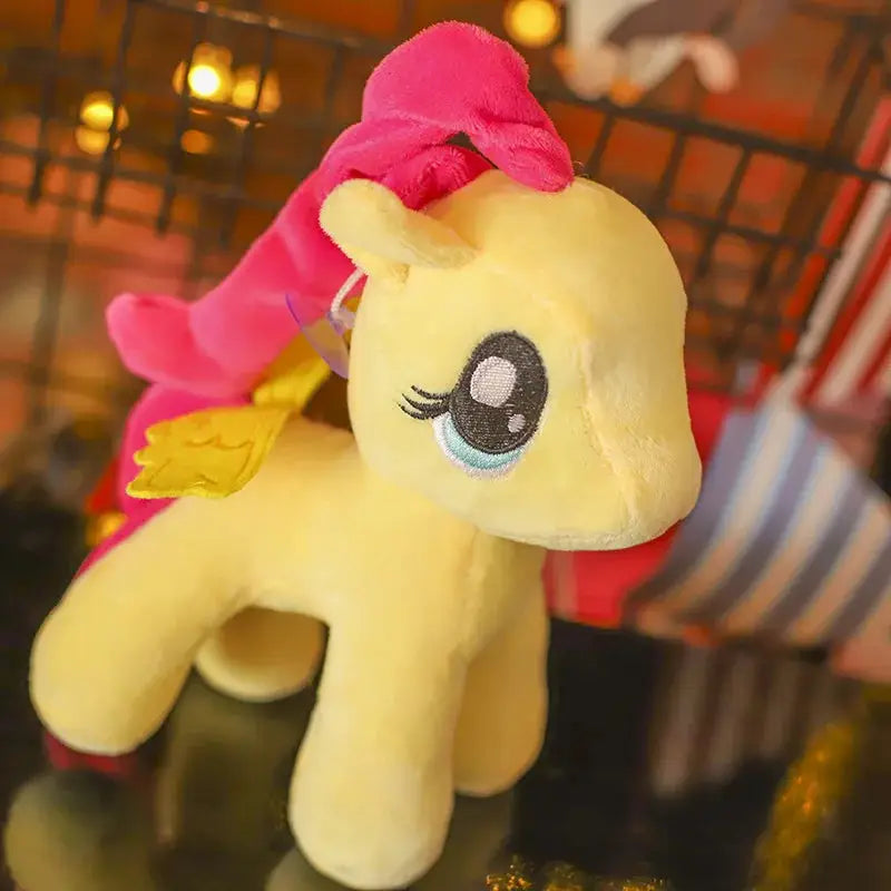 peluche petit poney jaune