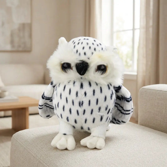 White Owl to spots black plush toy
