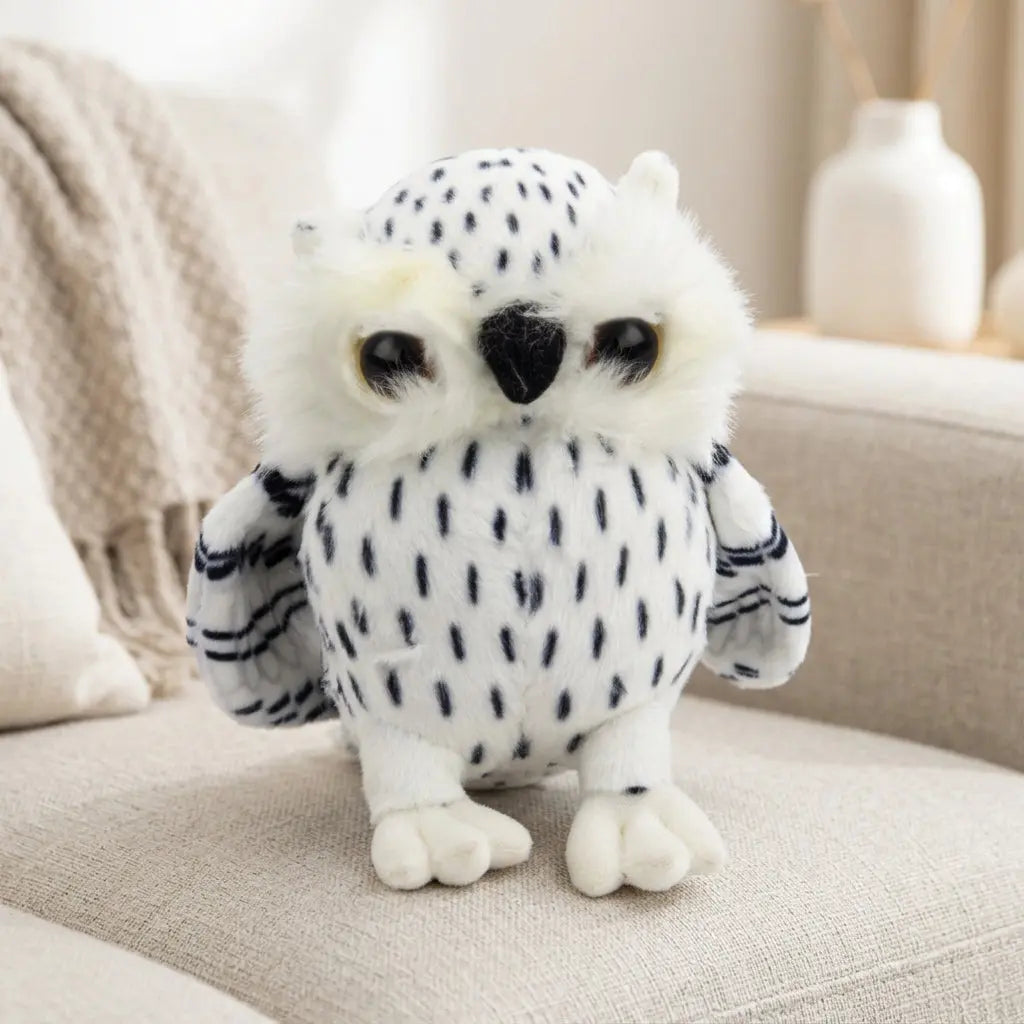 White Owl to spots black plush toy