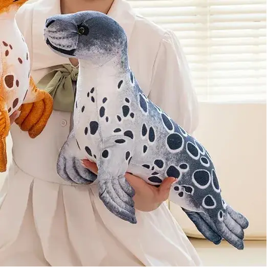 peluche phoque gris