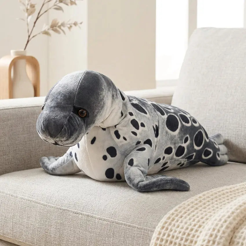 Grey Realistic seal 50 cm plush toy