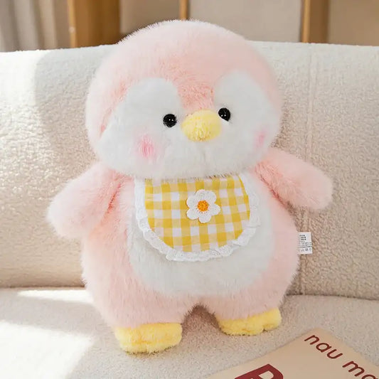 peluche pingouin gourmand rose