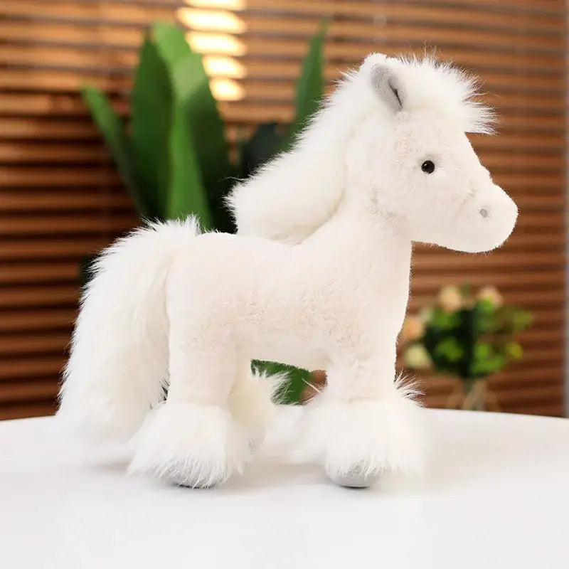 peluche poney shetland blanc