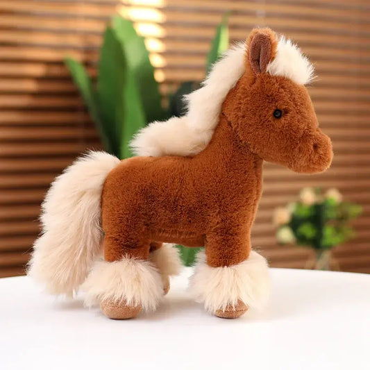 peluche poney shetland marron