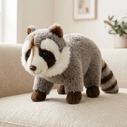 Grey Raccoon realistic plush toy